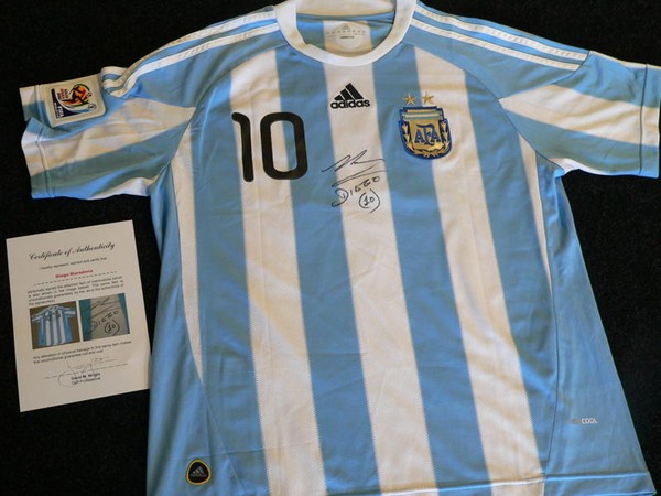 The Diego Maradona shirt for auction at Remarkables Primary School's Glittering Peaks evening